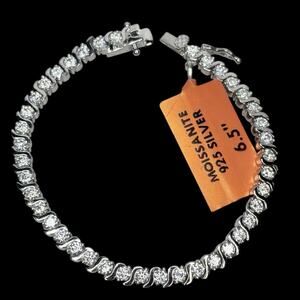 9 CTW Moissanite Tennis Bracelet 925 Sterling Silver 6.5" VVS1 Round Cut